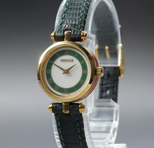 [Near MINT] Vintage Gucci 2000L 21mm Sherry Line Green Gold Quartz Women's Watch