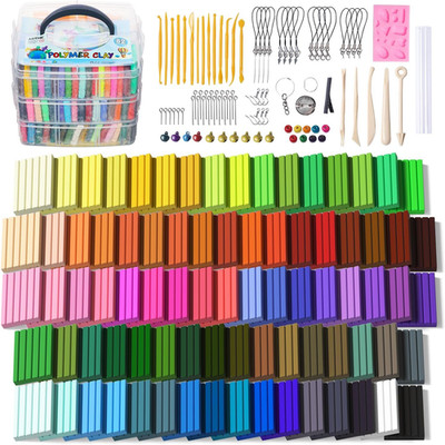 Polymer Clay,  82 Colors Clay Kit, Oven Bake Modeling Clay, Creative Polymer Cla