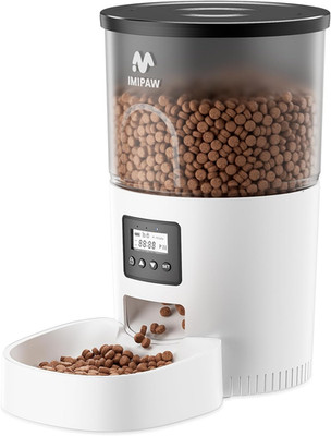 IMIPAW Futterautomat Katze, Katzenfutter Automat Mit Programmierbarem Timer, Ein