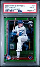 2025 Topps Chrome Logofractor Matt Shaw Green RC /99 Rookie PSA 10 GEM MINT Cubs