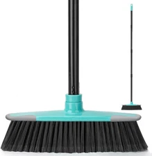 KeFanta Broom for Sweeping Indoor,55" Long Handle House Broom,Soft Blue 