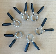 NEW Lot of 6 Barbell Clamps Dumbbell Spring Clip Collars 1 Inch Bars Clips