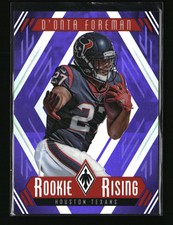2017 Panini Phoenix #RR-12 D'Onta Foreman Rookie Rising Purple SN Card. rookie card picture
