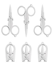 6 Pcs Folding Scissors, Stainless Steel Folding Small Portable Travel Scissor...
