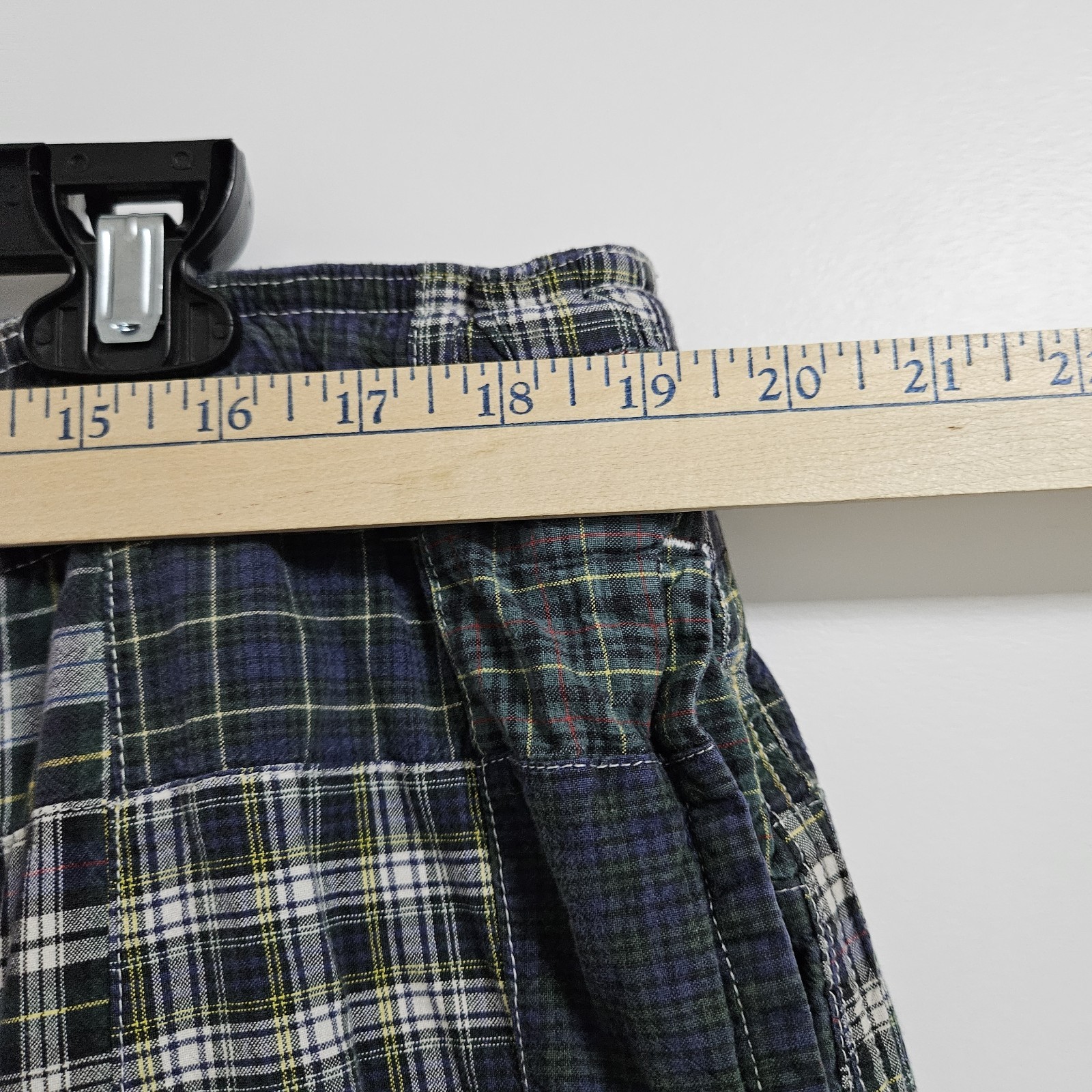 Y2K American Eagle Plaid Patchwork Dorm Pants Dra… - image 5