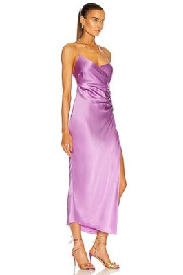 strapless open back dress Luxurious Poise Satin Midi Dress (Pastel Sage) · NanaMacs main image 1
