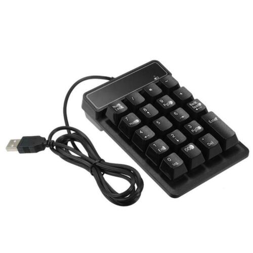 Mini USB Wired Numeric Keypad 19 Keys Digital Number Pad Numpad Keyboard for Win - Picture 1 of 9