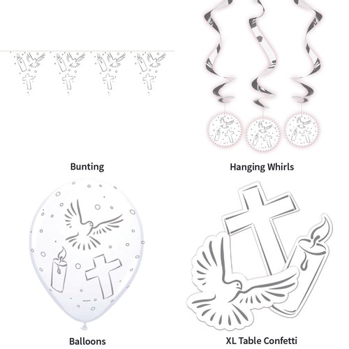 COMMUNION / BAPTISM / CONFIRMATION DECORATIONS - PARTYWARE COMPLETE SELECTION - Picture 1 of 5