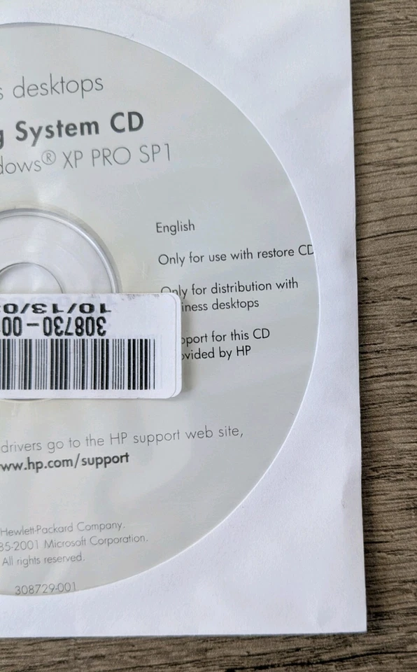 HP Laptop/PC Recovery Restore Disc CD Windows XP Pro SP1 - Image 2 of 3