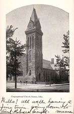 Vintage Congregational Church Ironton Ohio Postcard 1900s