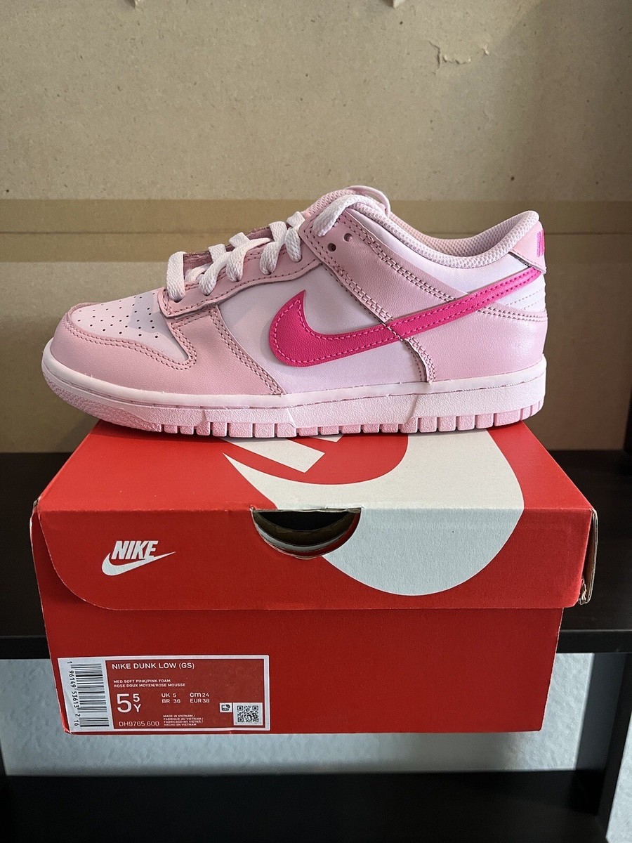 DS GS Sz5.5Y - Nike Dunk Low Triple Pink DH9765-600 | eBay