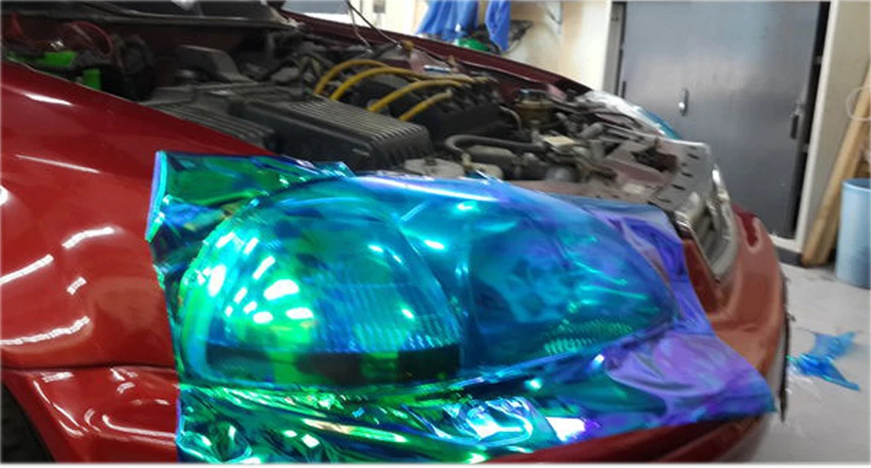 60"x12" Camaleón Neo Azul Faro Color Vidrio/Plástico Lente Tinte Película Envoltura Foto 4 de 4