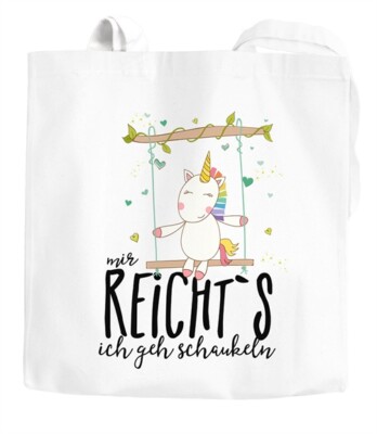 Jute Bag Unicorn On Swing Enough I'm Going Rocking Unicorn Bag
