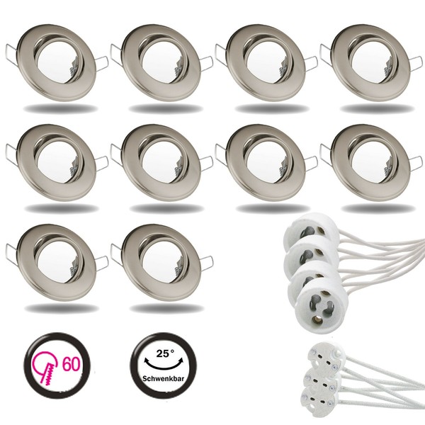 10Er Pack Led Einbaustrahler Rahmen GU10 Einbauspot Einbaurahmen Einbauleuchte-image