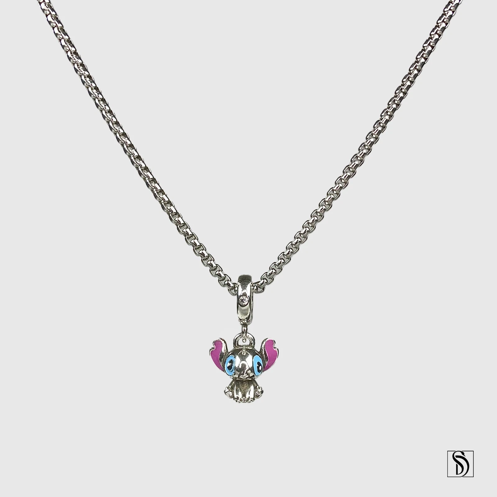 Collier pendentif point en argent, collier lilo et point en argent sterling premium