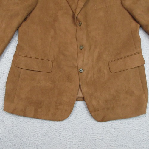 Norm Thompson Jacket Blazer Men 46R Brown Faux Suede Vintage Heritage Classic - Picture 4 of 21