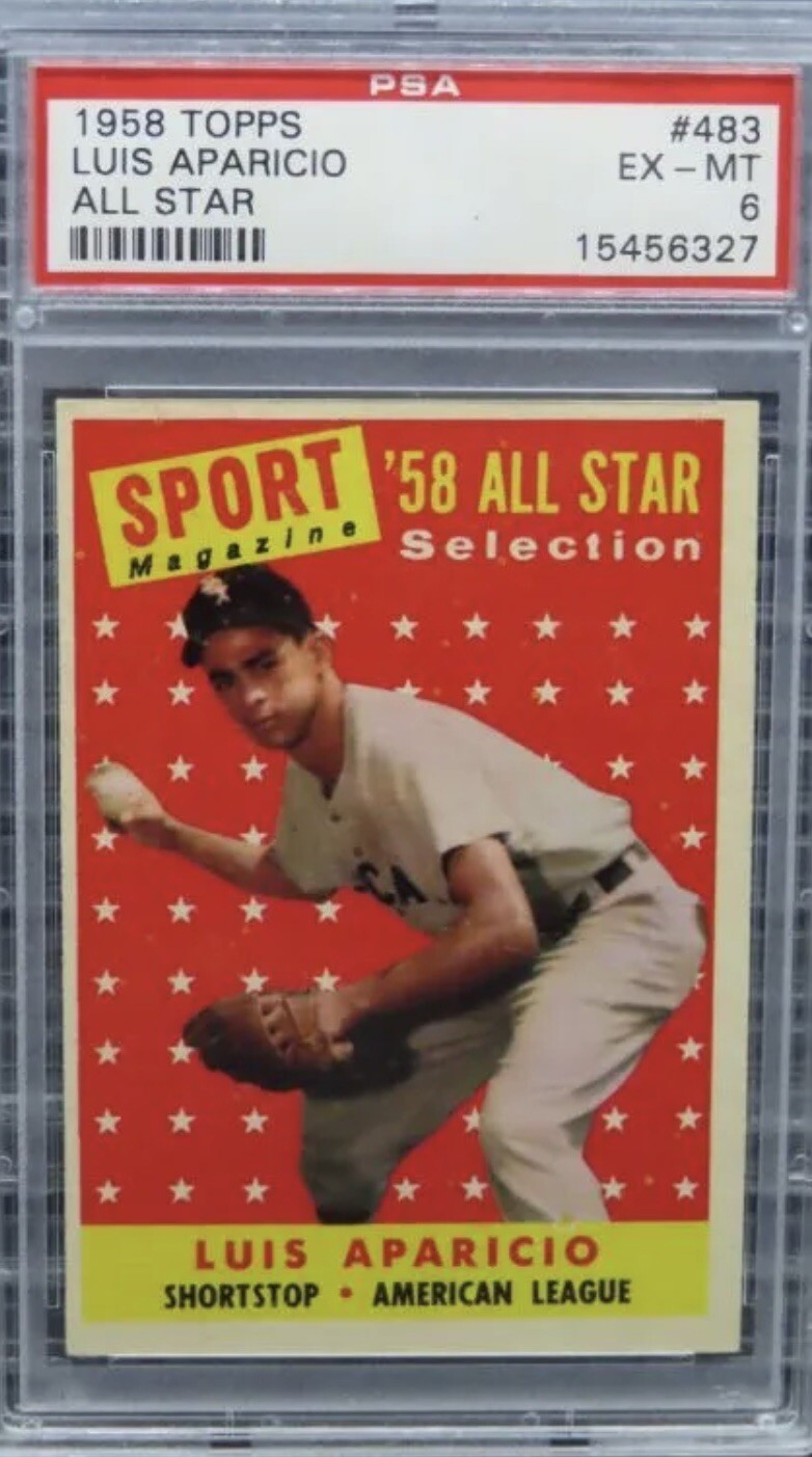 1958 Topps Luis Aparicio All Star #483 PSA 6 “EX-MT” Chicago White Sox HOF