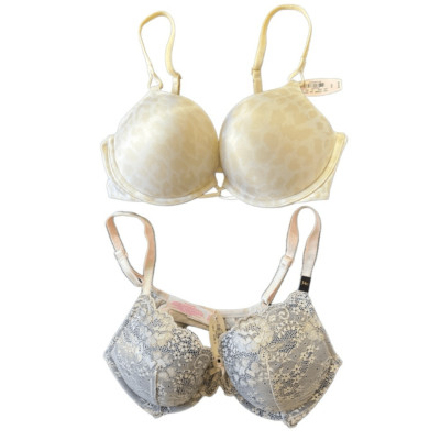 Victoria s Secret wired padded lace printed bras size 34C NEW