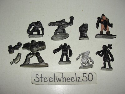 Dungeons & Dragons 8 Metal Miniature Figure Lot Orc Fighter Monster Battletech