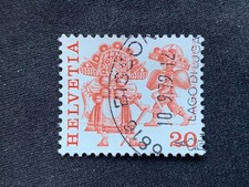 SWITZERLAND HELVETIA 1977 DEFINITIVES 20C ORANGE SILVESTERKLAUSE HERSAU - USED