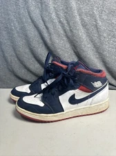 Nike Air Jordan 1 Mid 6Y USA Olympic White Blue Red BQ6931-104