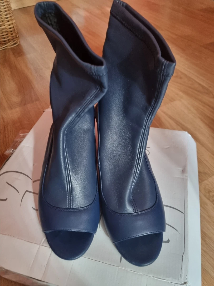 Ladies Navy Open Toe Boots Size 6 Topshop New eBay