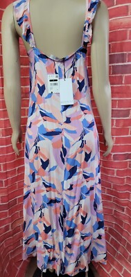 Basement Collection Size S Naive Sport Multicolor Long Ruffled Dress NWT #H