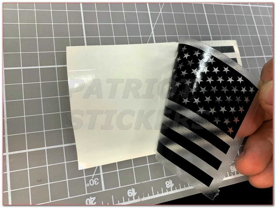 Pair (2) 3x5 Matte Black American Flag Die Cut Vinyl Decal Stickers for Trucks - Image 4 of 4