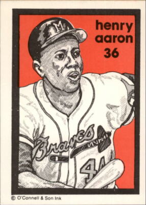 1984-89 O'Connell and Son Ink #36 Henry Aaron - NM-MT
