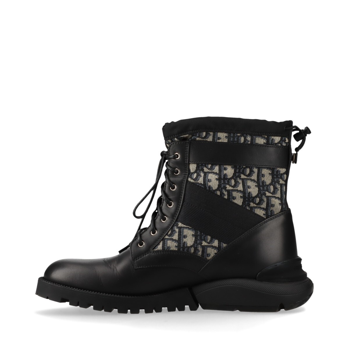 Dior Oblique Leather x fabric Short Boots 41 Men's Black x Dior Oblique Leather x fabric Short Boots 41 Men's Black x