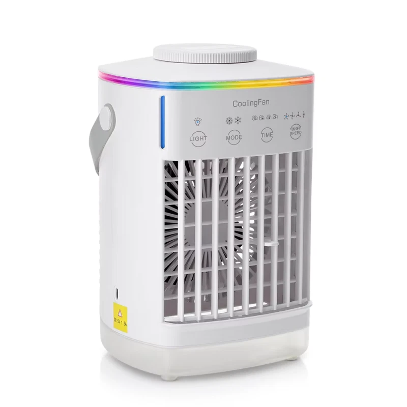 Climatizzatore Portatile da Tavolo con Atomizzatore Acqua Mini Ventilatore LED - Immagine 3 di 4