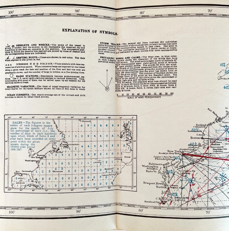 Mapa Náutico Copa del Rey 1928 Curso de la Carrera Elena a España Yate Grande DWS2 Foto 3 de 4