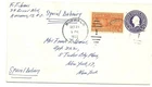 USA: Pre-stamp.env.3c. + stamp 15c.Special Delivery/ from Buffalo (1950) to NY