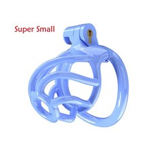 Blue Cobra Male Chastity Cage Device Men Resin Mamba Spiral Lock Belt 4 Rings