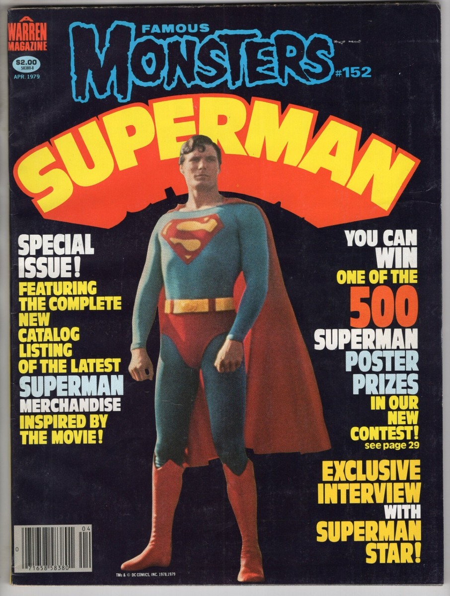 Famous Monsters #152 Superman 1979年 FAMOUS MONSTERS OF FILMLAND #152 1979 SUPERMAN Warren Ackerman