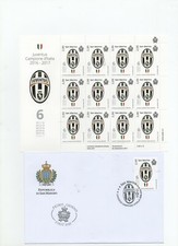 2017 SAN MARINO "JUVENTUS CAMPIONE D'ITALIA" minifoglio + BUSTA 1° GIORNO