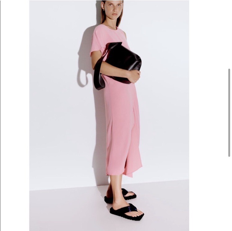 zara pink asymmetric dress Zara asymmetrical ruffle dress by ZARA