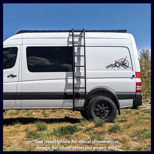 Compass Mountain Decal Stickers x2 For Camper Van Caravan Vinyl Sticker Graphic - Picture 3 of 17