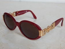 Vintage Sunglasses CHAGALL LL2584F made in Italy by Visibilia 90s Red/Gold Frame