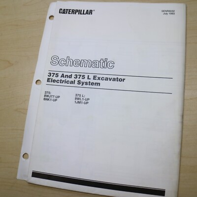 Caterpillar 375 L Excavator Electrical Schematic Diagram Drawing Manual 