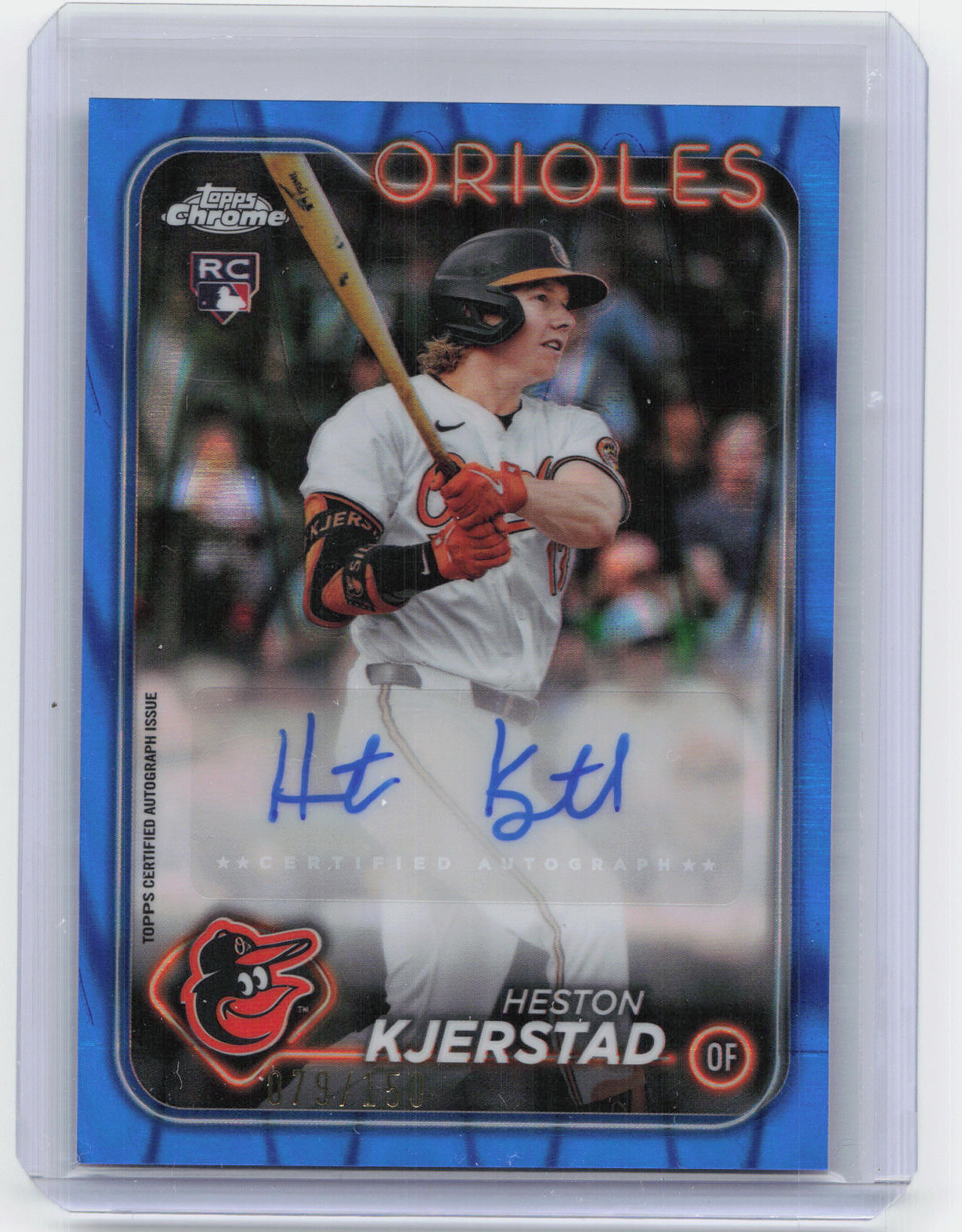 2024 Topps Chrome Update #AC-HK Heston Kjerstad Blue Raywave Auto #/150 RC