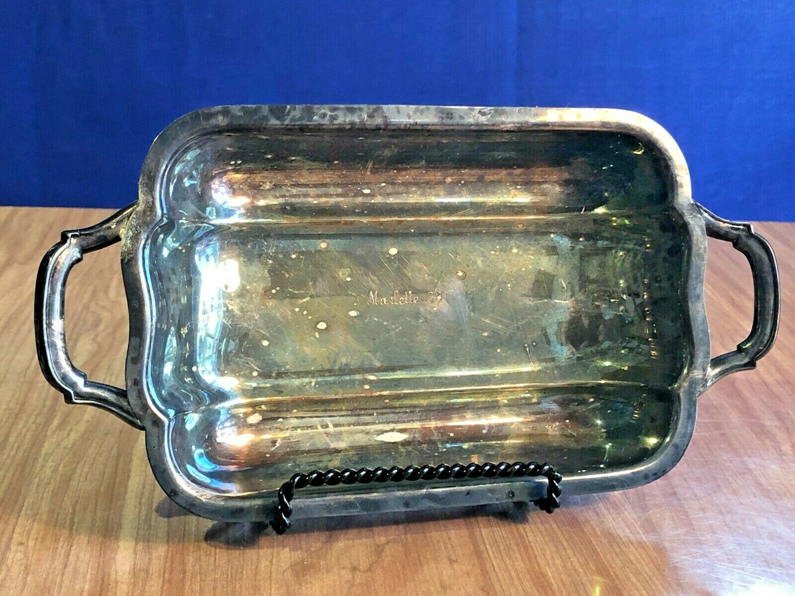 Antique Vintage EPCA Bristol Silver 103 9 1/2” Serving Tray With