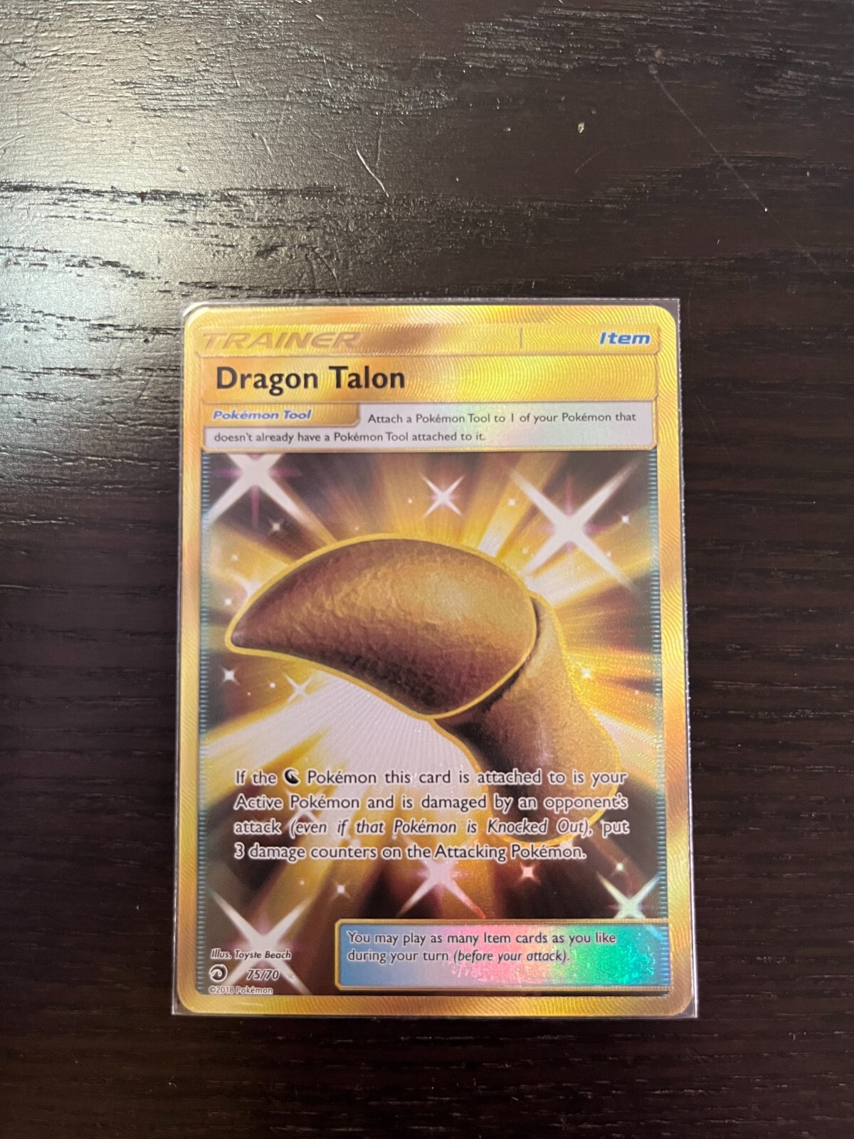 Dragon Talon - 75/70 - Pokemon Dragon Majesty Sun & Moon Secret Rare Card NM