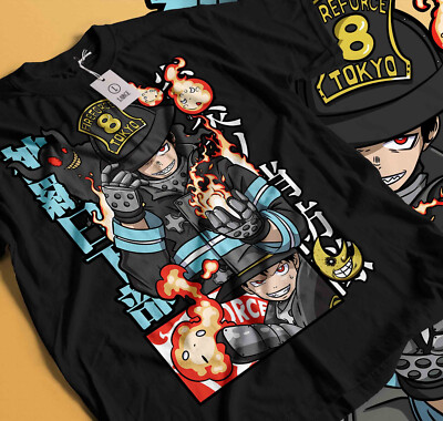 Fire Force Shinra Kusakabe Shirt Skitaru Shonen Tamaki Fire Fighters T-Shirt 490
