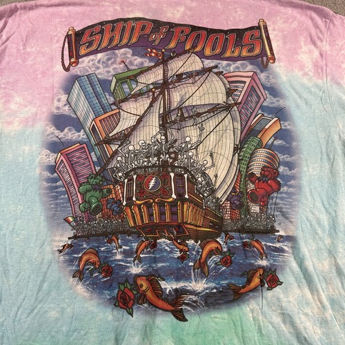 Camicia Vintage Blu Liquido Grateful Dead Uomo 2XL Ship Of Fools Tie Dye 2001 - Foto 5 di 8