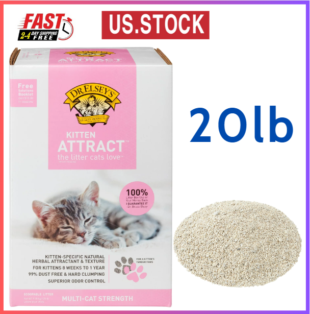 Dr. Elsey's Kitten Attract Clumping Clay Cat Litter, 20 lbs. eBay