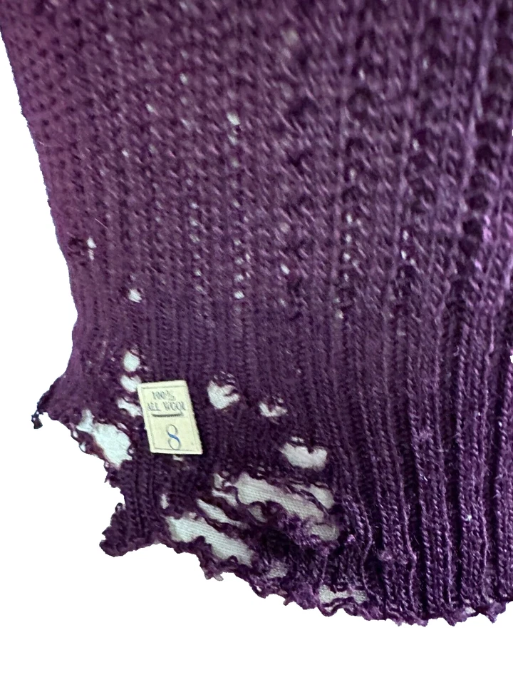 Suéter Vintage Deadstock Años 30 Morgan Knitting Mills Lana Borgoña Costilla XS/S Foto 4 de 4