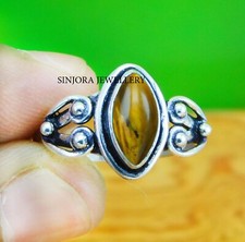 Tiger's Eye Gemstone 925 sterling silver handmade Gift Ring US size 5 to 13