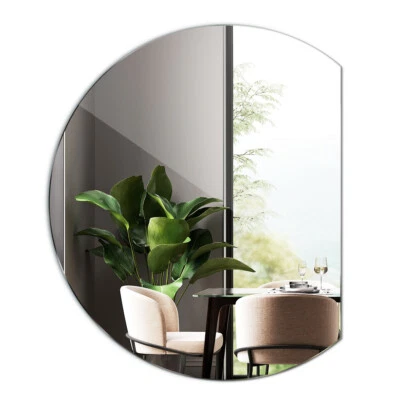 Miroir Irrégulier Mural Rond Grand Cercle Tronqué Verre Pour Salle de Bain Décor - Photo 1/4