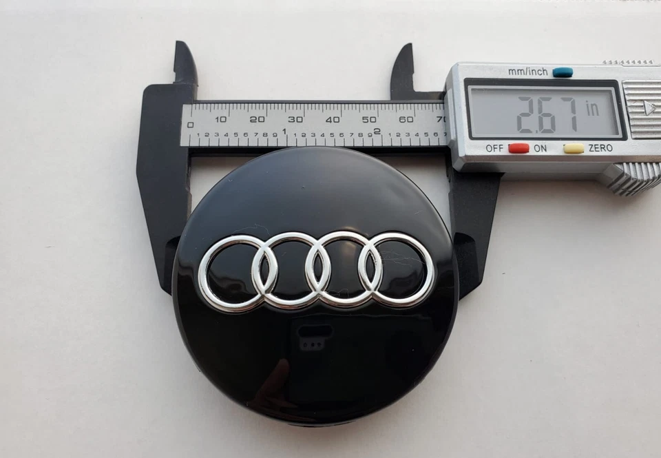 Set(4pcs) Audi 68MM Black Chrome Wheel Rim Center Caps Replacement 4B0601170A Foto 2 de 4